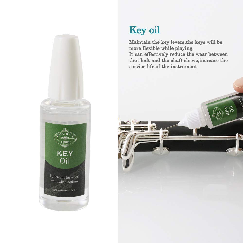 Clarinet Cleaner Care Cleaning Kit,Maintenance Kit,Key Oil,Cork Grease,Swab,Cleaning Cloth,Thumb Rest,Mouthpiece Brush and More(